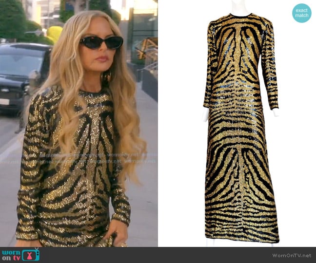 Halston Vintage Sequin Tiger Gown worn by Rachel Zoe on The Real Housewives of Beverly Hills