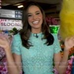 Hanna Battah’s blue floral lace jumpsuit on Good Morning America
