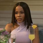 Hayley’s lilac asymmetric Easter dress on Beyond the Gates