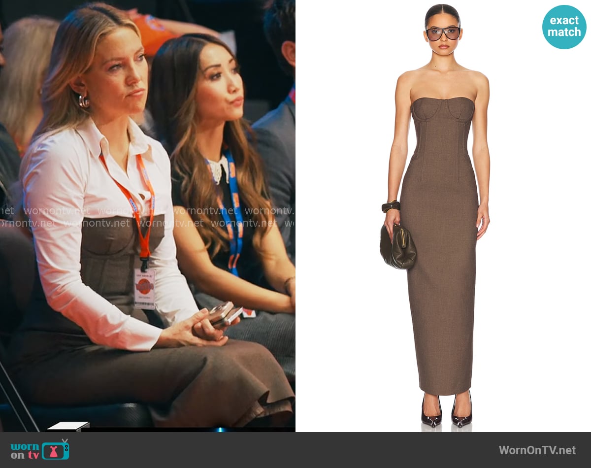 Helsa The Linear Suiting Dress worn by Isla Gordon (Kate Hudson) on Running Point