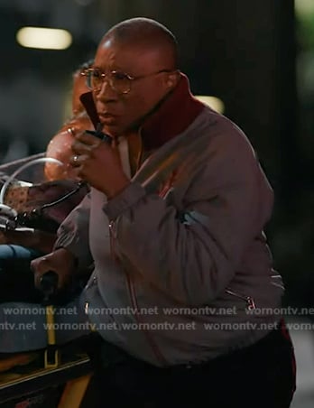 Hen's grey bomber jacket on 9-1-1