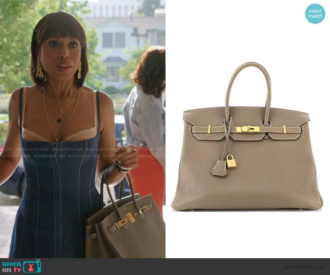 Hermes Birkin 35 Grey Togo Bag worn by Eleanor (Kerry Washington) on Imperfect Women