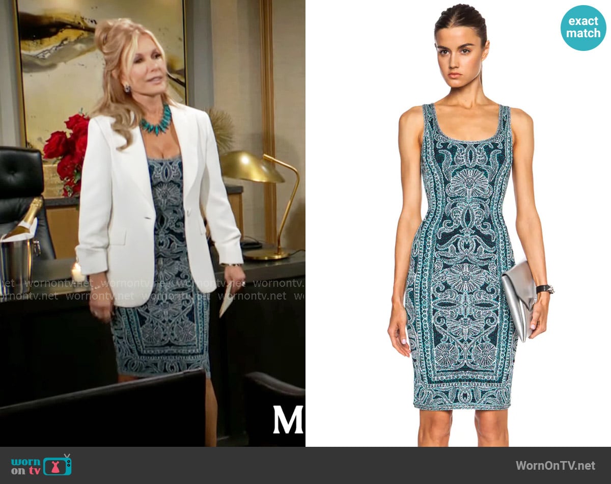 Herve Leger Farah Viscose-Blend Dress worn by Lauren Fenmore (Tracey Bregman) on The Young and the Restless