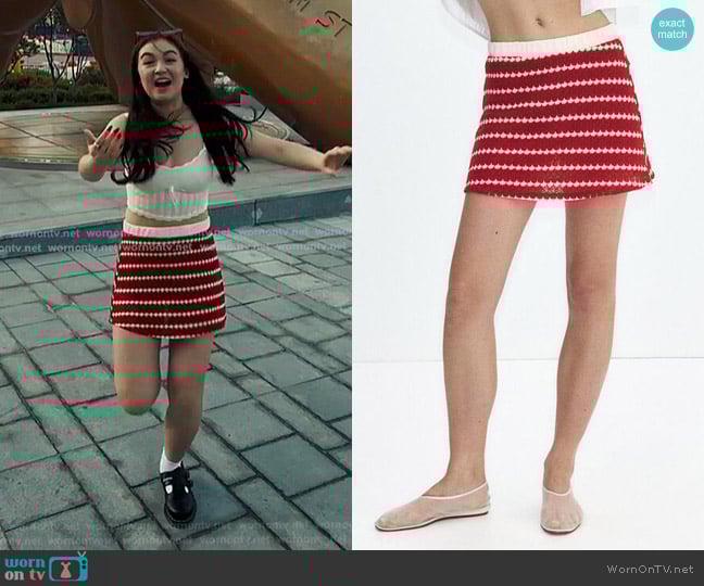H&M Jacquard-knit Skirt worn by Katherine Song-Covey (Anna Cathcart) on XO Kitty