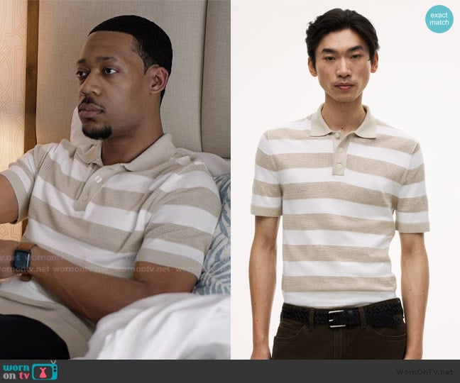 H&M Regular Fit Knit Polo Shirt worn by Gregory Eddie (Tyler James Williams) on Abbott Elementary