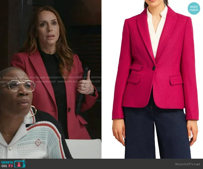 Hobbs Clare Wool Jacket in Bright Pink worn by Maddie Kendall (Jennifer Love Hewitt) on 9-1-1