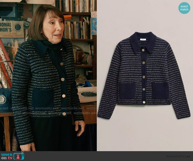 Hobbs Sasha Knitted Jacket worn by Bev (Didi Conn) on Elsbeth