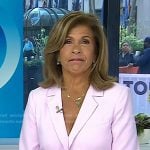 Hoda’s pink ruched sleeve blazer and pants on Today