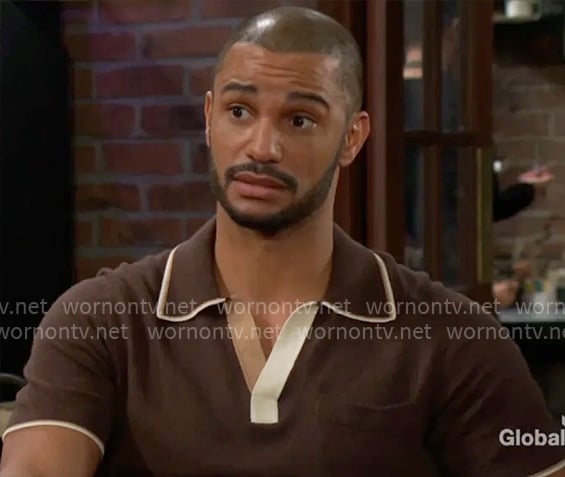 Holden’s brown polo shirt on The Young and the Restless