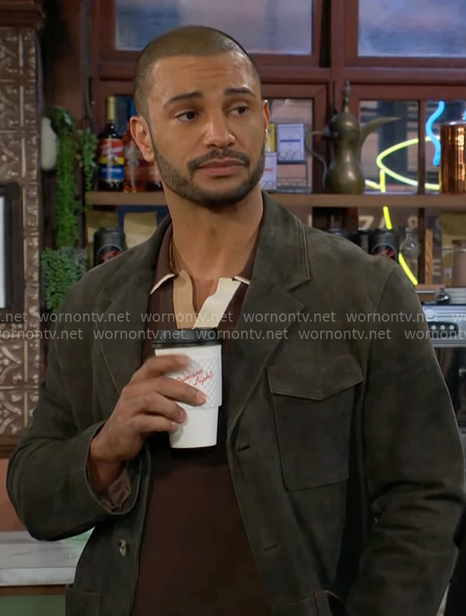 Holden’s grey suede jacket on The Young and the Restless