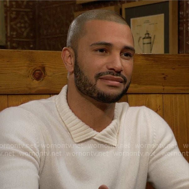 Holden’s white collared sweater on The Young and the Restless
