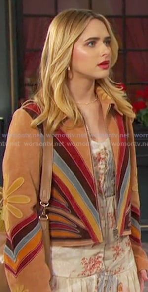 Holly's multicolor suede jacket on Days of our Lives