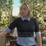 Hope’s blue layered shirt top on The Bold and the Beautiful