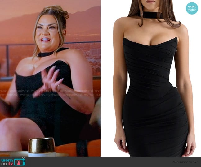 House of CB Hallie Strapless Corset Top with Scarf worn by Brittany Cartwright on The Valley