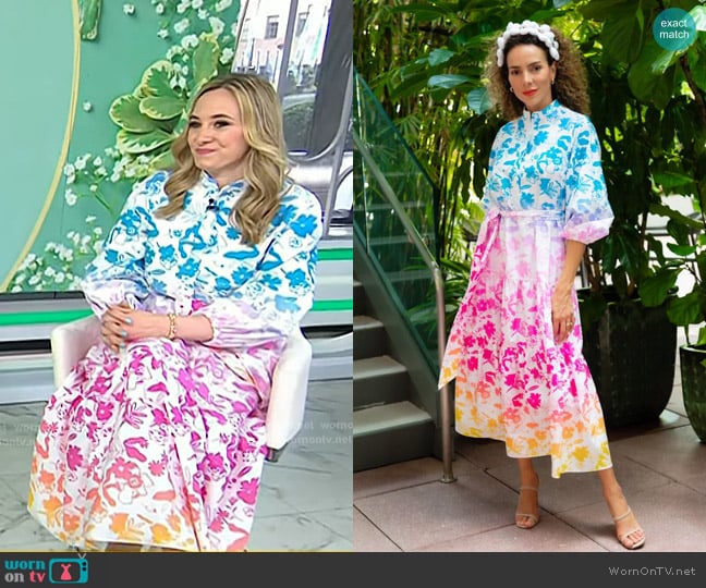 House of Perna Maria Dress in Tropical Bloom worn by Lexie Sachs on Today