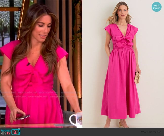 Alyssa’s pink tie front dress on The View