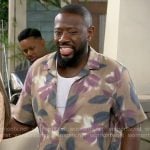 Malcolm’s leaf print shirt on The Neighborhood