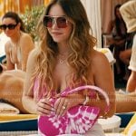 Cassie’s pink crop top, sunglasses and pink tie dye bag on Euphoria