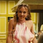 Cassie’s pink swirl print halter top and skirt set on Euphoria