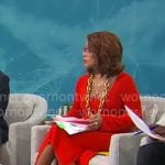 Gayle King’s red long sleeve dress on CBS Mornings