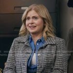 Sam’s tweed jacket and blue striped shirt on Ghosts