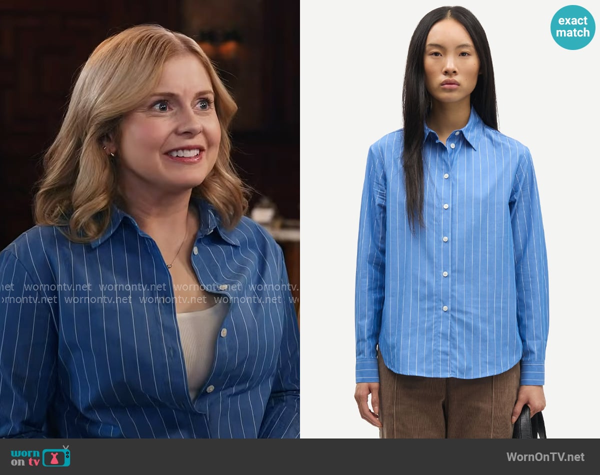 Samsoe Samsoe Samadisoni Shirt in Bright Cobalt worn by Sam (Rose McIver) on Ghosts