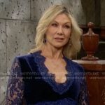 Patty’s blue lace and velvet dress on The Young and the Restless