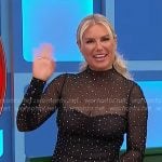 Rachel’s black rhinestone studded mesh dress on The Price is Right