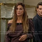 Riza’s asymmetric snap button sweatshirt on The Young and the Restless