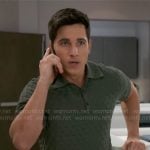 Smitty’s green woven texture polo shirt on Beyond the Gates