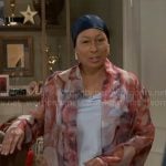 Anita’s sheer printed robe on Beyond the Gates