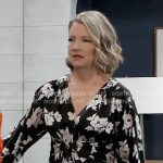 Nina’s black floral print tie-waist top on General Hospital