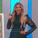 Amber’s green lace mini dress on The Price is Right