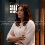 Britt’s light pink button down top on General Hospital