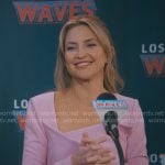 Isla’s pink folded neckline dress on Running Point