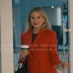 Isla's red double-breasted blazer on Running Point