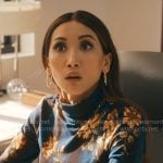 Ali's blue floral top on Running Point