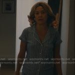 Isla's blue striped pajamas on Running Point