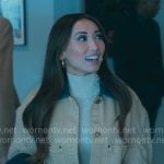 Ali's jacket with knit sleeves on Running Point