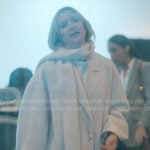 Isla’s ivory scarf coat on Running Point