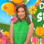 Courtney Cason’s green floral lace top on CBS Mornings