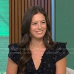 Megan Spurrell’s black and purple floral dress on CBS Mornings