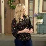 Gemma’s black floral print top on The Neighborhood