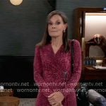 Lucy’s pink printed wrap dress on General Hospital