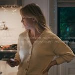 Isla’s yellow textured knit cardigan and pants set on Running Point