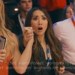 Ali’s black tweed outfit on Running Point