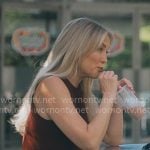 Isla's burgundy suede top and pants set on Running Point