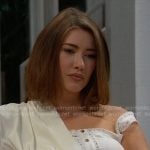 Steffy’s white cotton pajama set on The Bold and the Beautiful