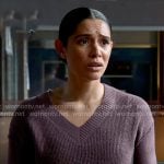 Stella’s purple v-neck sweater on Chicago Fire