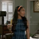 Samantha’s blue plaid dress on Beyond the Gates